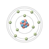 vector 3d. bohr model, Beschrijving van de structuur van atomen, vooral dat van waterstof, voorgesteld door de Deens natuurkundige niels bohr.