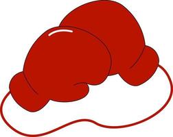 een paar- van rood boksen handschoenen, illustratie, vector Aan wit achtergrond.