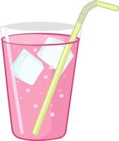 roze cocktail, illustratie, vector Aan wit achtergrond.