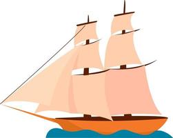 groot schip, illustratie, vector Aan wit achtergrond.