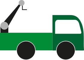 groen vrachtwagen, illustratie, vector Aan een wit achtergrond.