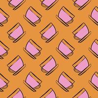 roze thee, naadloos patroon Aan oranje achtergrond. vector