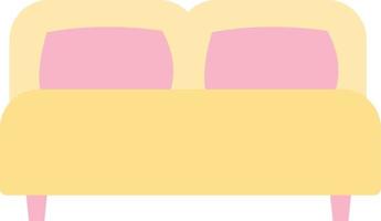 geel dubbele bed, illustratie, Aan een wit achtergrond. vector