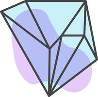 rots diamant met lijnen, illustratie, Aan een wit achtergrond. vector