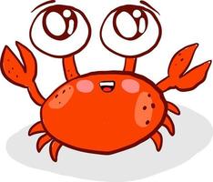 schattig krab, illustratie, vector Aan wit achtergrond.