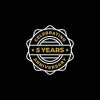 5e jaren verjaardag vieren logo vector
