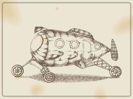 steampunk bus - wijnoogst tekening vector