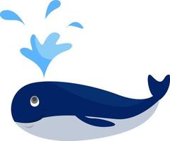 blauw walvis, illustratie, vector Aan wit achtergrond