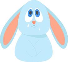 huilen konijn, illustratie, vector Aan wit achtergrond.