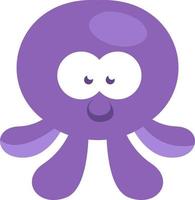 Purper Octopus, illustratie, Aan een wit achtergrond. vector