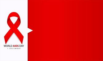 wereld aids dag rood lint poster met kopie ruimte vector