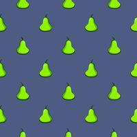 groen smakelijk Peer , naadloos patroon Aan een blauw achtergrond. vector
