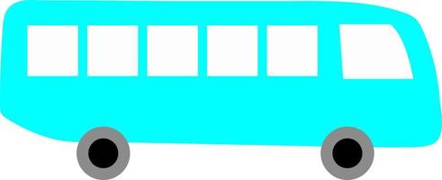 blauw toerist bus, illustratie, vector, Aan een wit achtergrond. vector