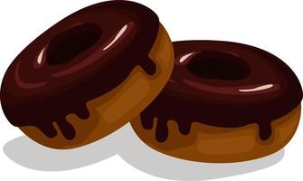 chocola donuts, illustratie, vector Aan wit achtergrond