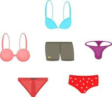 zomer bikini ,illustratie, vector Aan wit achtergrond.