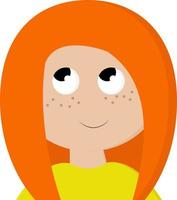 een meisje met oranje haar, vector of kleur illustratie.