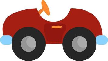speelgoed- rood auto, illustratie, vector Aan wit achtergrond.
