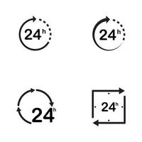 24-uurs pictogram vectorillustratieontwerp vector