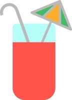 rood verfrissend cocktail, illustratie, Aan een wit achtergrond. vector