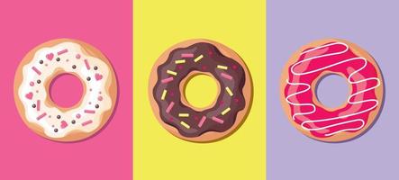 donut verticaal kaarten reeks vector