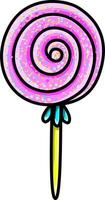 roze lolly, illustratie, vector Aan wit achtergrond