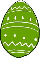 groen Pasen ei, illustratie, vector Aan wit achtergrond.