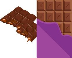 donker chocolade,illustratie, vector Aan wit achtergrond.