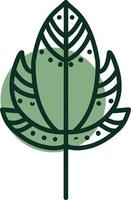 decoratief donker groen blad, illustratie, vector, Aan een wit achtergrond. vector