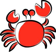 rood krab, illustratie, vector Aan wit achtergrond.