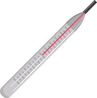 thermometer, illustratie, vector Aan wit achtergrond.
