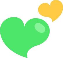 groen en geel harten, illustratie, vector Aan een wit achtergrond.