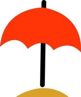 rood strand paraplu, illustratie, vector, Aan een wit achtergrond. vector