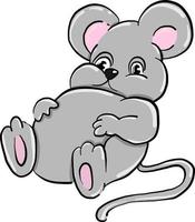 muis met groot buik, illustratie, vector Aan wit achtergrond