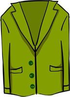 groen blazer, illustratie, vector Aan wit achtergrond.