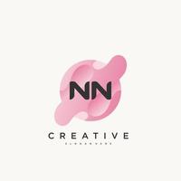 nn eerste brief kleurrijk logo icoon ontwerp sjabloon elementen vector