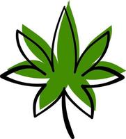 marihuana tekening, illustratie, vector Aan wit achtergrond.