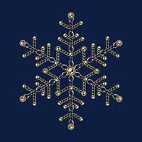 luxe sneeuwvlok gemaakt van sieraden goud en zilver kettingen met glimmend bal kralen. elegant sieraden illustratie voor winter verkoop, kerstmis, nieuw jaar vakantie, geschenk decoratie. vector