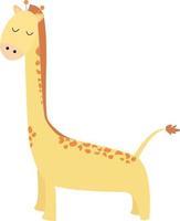 giraffe geel, illustratie, vector Aan wit achtergrond.