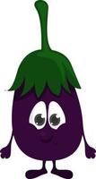 Purper aubergine, illustratie, vector Aan wit achtergrond