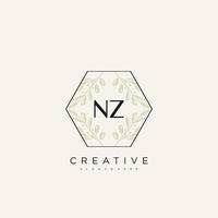 nz eerste brief bloem logo sjabloon vector premie vector kunst