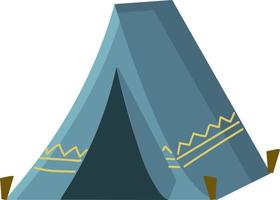 een camping tent, vector of kleur illustratie.