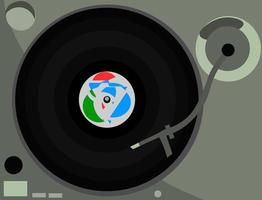 vinyl machine, illustratie, vector Aan wit achtergrond.