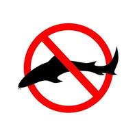 verpleegster haai vector silhouet met rood cirkel Aan wit achtergrond. tekens van zwart vis zijn gevaarlijk, agressief, zwemmen in zoeken van hun prooi.