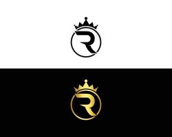r luxe brief logo ontwerp zwart en goud modern creatief typografie vector sjabloon.