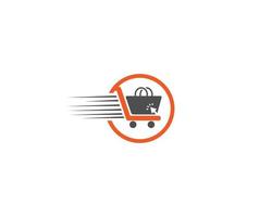 online boodschappen doen logo ontwerp icoon creatief vector concept illustratie.