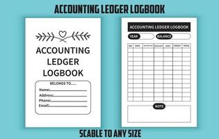 accounting grootboek logboek bewerkbare sjabloon vector