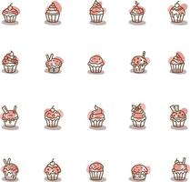 heerlijk cupcakes, illustratie, vector, Aan een wit achtergrond. vector