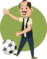 Mens spelen Amerikaans voetbal, illustratie, vector Aan wit achtergrond.