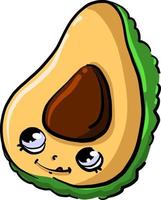 avocado met ogen, illustratie, vector Aan wit achtergrond