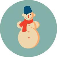 Kerstmis sneeuwman icoon vector
